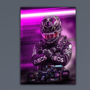 Lewis Hamilton Poster Lover Gift Formula 1 Wall Art Formula 1 Print F1 Mercedes Fan Gift Hamilton Wall Decor Lewis Hamilton Canvas Kids Gift