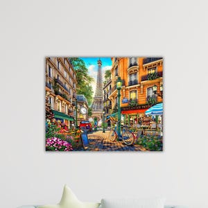 Póster de la Torre Eiffel, lienzo de paisaje al óleo de París, decoración de pared con paisaje urbano, impresión de la Torre Eiffel, decoración del hogar, decoración de la sala de estar, pintura de la Torre Eiffel