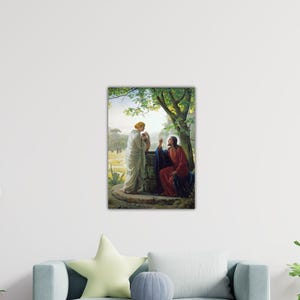 Carl Bloch Christ and Samaritan Woman Bloch Poster Bloch Wall Art Carl Bloch Canvas Carl Paint Bloch Print Art Reproduction Jesus Wall Art