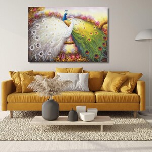 Peacock Canvas,Vintage Wall Art,Peacock Print,Antique Wall Decor,Vintage Peacock Wall Art, Animal Art,Ready To Hang Canvas,Home Decor Art