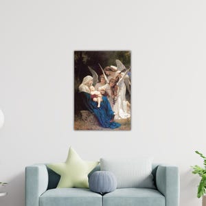 William Adolphe Bouguereau The Virgin of The Angels 1881 Canvas Bouguereau Poster Adolphes Painting Gift Of Home Wall Decor William Wall Art