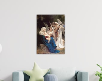 ウィリアム＝アドルフ・ブーグロー作「天使と聖母」90x120cm 手作り