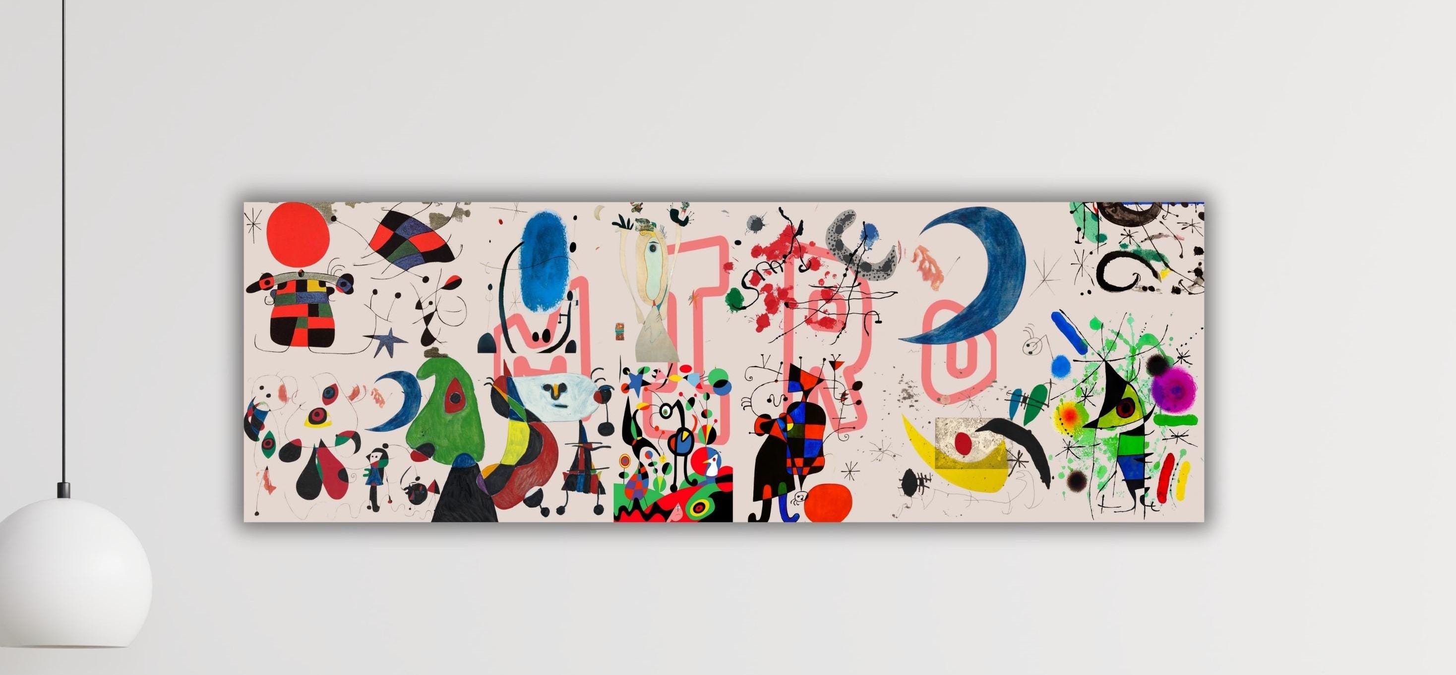 ジョアン ミロ キャンバスアート 3点セット (40×60cm) 大きめ 模写 Amazon.co.jp: ジョアン・ミロのポスターとプリントで無題 現代の