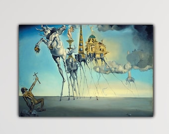 サルバドール・ダリ『聖アントニウスの誘惑』複製キャンバスボックス