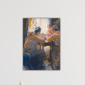 Akseli Gallen-Kallela Jugadores de cartas 1889 Lienzo Gallen Póster Akseli Gallen Arte de la pared Regalo Decoración de la pared del hogar Gallen Pintura Arte Gallen Impresión