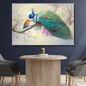 Peacock Canvas, Vintage Wall Art, Peacock Print,Antique Wall Decor,Vintage Peacock Canvas, Animal Art, Canvas Wall Art,Ready To Hang Canvas