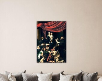 Caravaggio Madonna of the Rosary Wall Art Print Caravaggio Canvas Modern Decor Art Caravaggio Poster Gift Living Room Wall Decor Paint Art