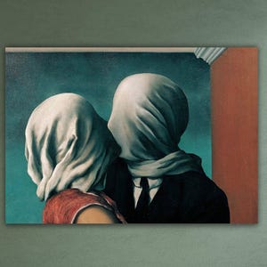 ルネ・マグリット キス ウォールアート ルネ・マグリット 絵画 ルネ・マグリット ポスター マグリット プリント アート すぐに掛けられるキャンバス ホームデコレーション アートのギフト