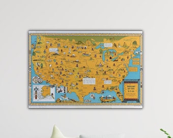 1944年ネイティブアメリカン部族地図アートプリント - Etsy 日本