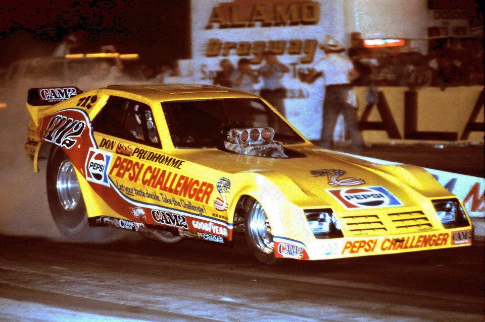 Don the Snake Prudhomme 1981 Pepsi Challenger Dodge Omni FUNNY CAR