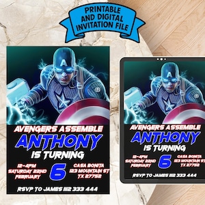 Editable Captain America Birthday Invitation | Digital Captain America Invitation | Captain America Birthday Card | Captain America Invite