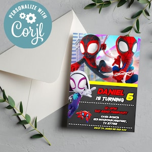 Editable Spiderman Birthday Invitation | Digital Spiderman Invitation | Printable Spiderman Invitation | Spiderman Instant Download Invite