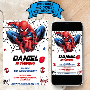 Editable Spiderman Birthday Invitation | Digital Spiderman Invitation | Printable Spiderman Invitation | Spiderman Instant Download Invite