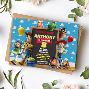 Faire-part d'anniversaire Toy Story modifiable | Invitation Toy Story numérique | Faire-part Toy Story à imprimer | Invitation à téléchargement immédiat Toy Story
