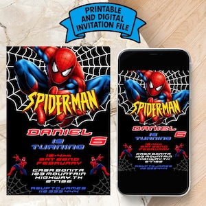 Editable Spiderman Birthday Invitation | Digital Spiderman Invitation | Printable Spiderman Invitation | Spiderman Instant Download Invite