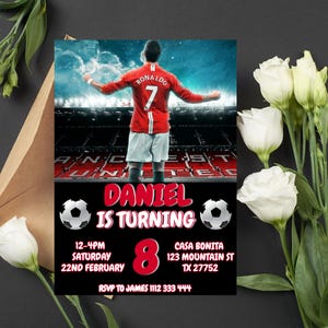 Editable Cristiano Ronaldo Birthday Invite, Instant download/Soccer Party Digital Invite/CR7 Birthday Invite/Ronaldo Birthday