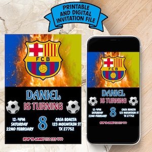 Faire-part d'anniversaire FC Barcelone, Faire-part d'anniversaire de football FC Barcelone, Faire-part d'anniversaire de football/FC Barcelone