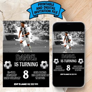Editable Cristiano Ronaldo Birthday Invite | Cristiano Ronaldo Digital Invitation | Ronaldo Birthday Card | Ronaldo Invitation Template