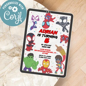 Editable Spiderman Birthday Invitation | Digital Spiderman Invitation | Printable Spiderman Invitation | Spiderman Instant Download Invite