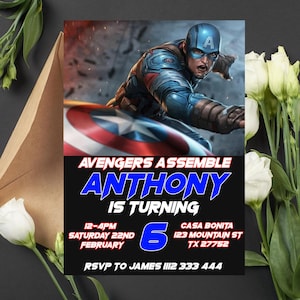 Editable Captain America Birthday Invitation | Digital Captain America Invitation | Captain America Birthday Card | Captain America Invite