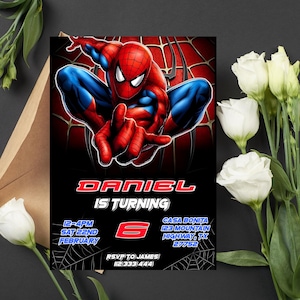 Editable Spiderman Birthday Invitation | Digital Spiderman Invitation | Printable Spiderman Invitation | Spiderman Instant Download Invite