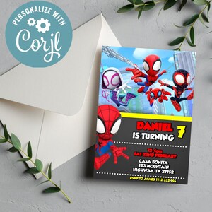 Editable Spiderman Birthday Invitation | Digital Spiderman Invitation | Printable Spiderman Invitation | Spiderman Instant Download Invite