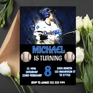 Editable Shohei Ohtani Birthday Invite | Shohei Ohtani Digital Invitation | Shohei Ohtani Birthday Card | Baseball Birthday Invitation