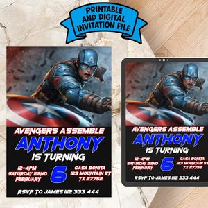 Editable Captain America Birthday Invitation | Digital Captain America Invitation | Captain America Birthday Card | Captain America Invite