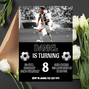 Invitation d'anniversaire modifiable de Cristiano Ronaldo | Invitation numérique de Cristiano Ronaldo | Invitation d'anniversaire CR7 | Faire-part d'anniversaire Ronaldo