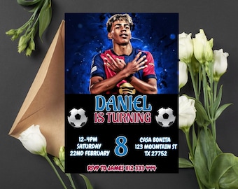 Editable Lamine Yamal Birthday Invitation | Lamine Yamal Digital Invitation | Lamine Yamal Invitation Template | Yamal Barca Birthday Party