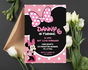 Editable Minnie Mouse Birthday Invitation | Digital Minnie Invitation | Printable Minnie Invitation | Minnie Instant Download Invitation
