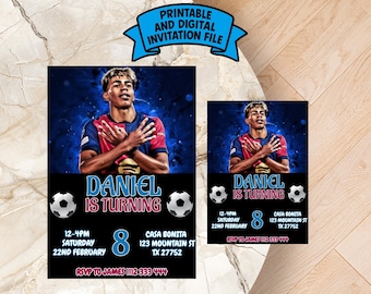 Editable Lamine Yamal Birthday Invitation | Lamine Yamal Digital Invitation | Lamine Yamal Invitation Template | Yamal Barca Birthday Party