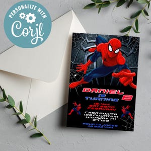 Editable Spiderman Birthday Invitation | Digital Spiderman Invitation | Printable Spiderman Invitation | Spiderman Instant Download Invite
