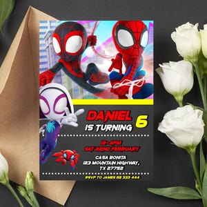 Editable Spiderman Birthday Invitation | Digital Spiderman Invitation | Printable Spiderman Invitation | Spiderman Instant Download Invite