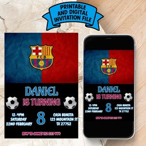 Faire-part d'anniversaire FC Barcelone, Faire-part d'anniversaire de football FC Barcelone, Faire-part d'anniversaire de football/FC Barcelone