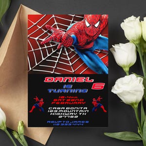 Editable Spiderman Birthday Invitation | Digital Spiderman Invitation | Printable Spiderman Invitation | Spiderman Instant Download Invite