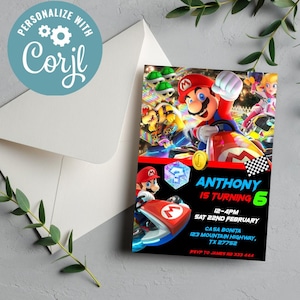 Editable Super Mario Birthday Invitation | Digital Super Mario Invitation | Printable Super Mario Invitation | Mario Instant Download Invite