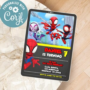 Editable Spiderman Birthday Invitation | Digital Spiderman Invitation | Printable Spiderman Invitation | Spiderman Instant Download Invite