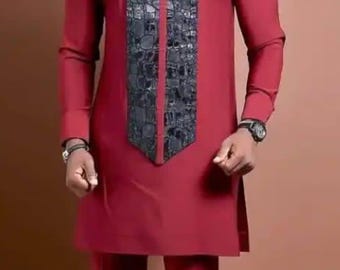 Handmade African Men's Senator Suit: Wedding & Occasion Wear