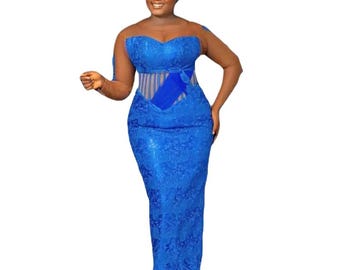 Traditional Wedding dress African wedding dress Reception dress Ashoebi dress Engagement dress Wedding guest dress