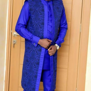 Three piece men senator suit, African men clothing, Men senator suit, African men suit, Dashiki suit Men clothing  African men outfit