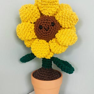 Crochet Sunflower Gift Crochet Flower Garden Plant Crochet Amigurumi Plant Stuffed Plant Handmade Crochet Gift Home Decor