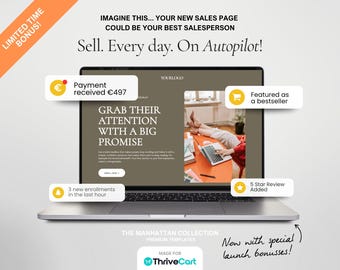 NOUVEAU : modèle de page de vente ThriveCart - Collection Manhattan | Bonus D'UNE DURÉE LIMITÉE et prix spécial