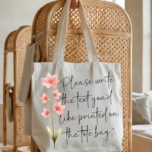 100% Cotton Tote Bag, Wildflowers. Eco-friendly shopping bag, bag for life