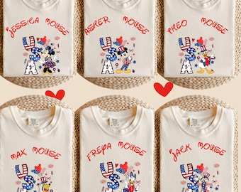 Camiseta personalizada de Mickey y sus amigos de Disneyworld, camisetas personalizadas con nombre de la familia Disney 2025, camiseta retro de viaje a Disneyworld, camiseta de vacaciones familiares de Disney