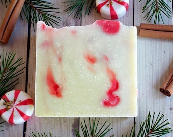 Peppermint Essential Oil Small Batch Whole Ingredient Goat's Milk Soap with Tallow Castor Oil