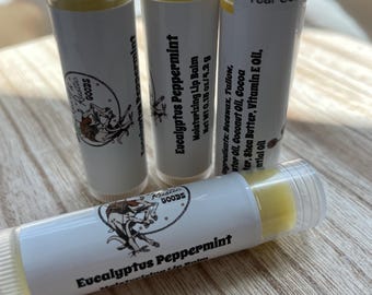 Eucalyptus Peppermint Handmade Small Batch Tallow Beeswax Coconut Oil Chapstick