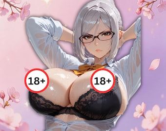 Warden Busty Waifu Sticker, Ecchi Art, Anime Waifu Collectible