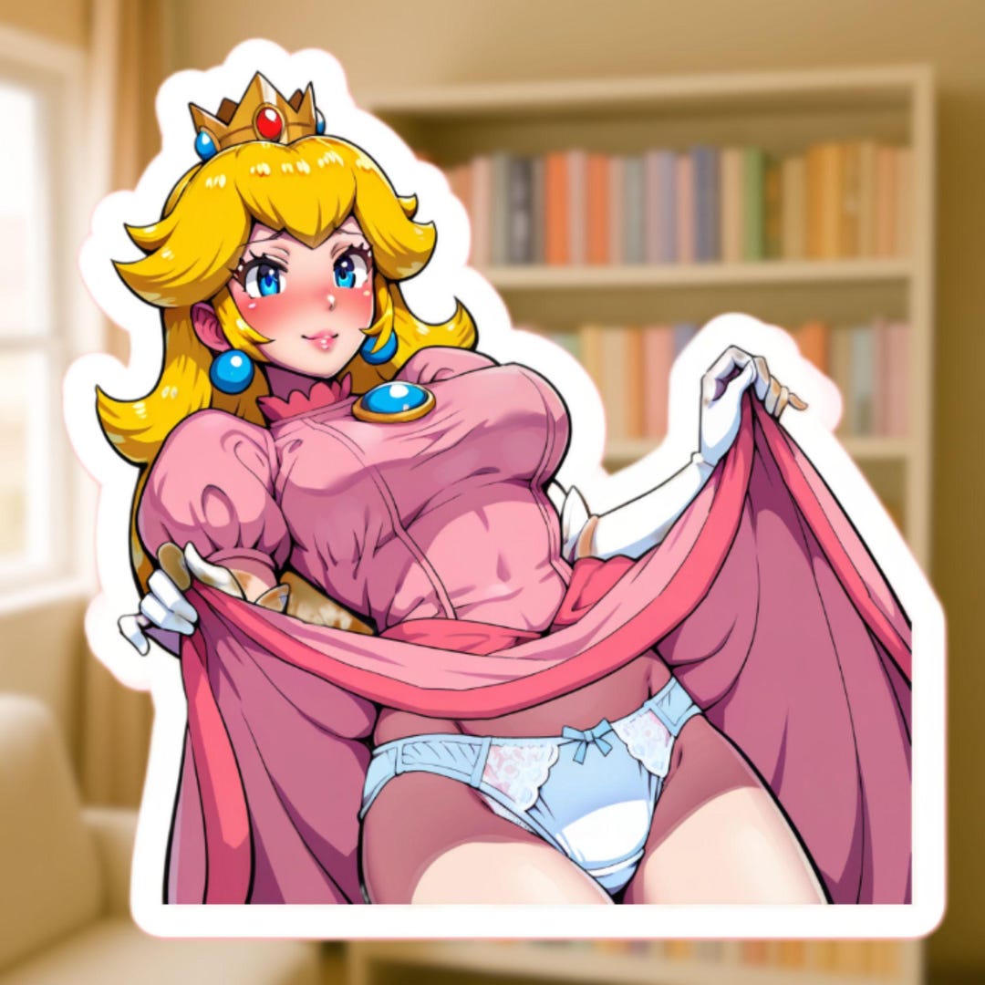Sexy Princess Flashing - Anime Girl Sticker, Lewd Waifu Vinyl, Fan Art