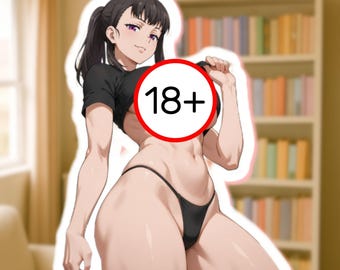 Fire Fighter Waifu Sticker, Muscular Waifu Vinyl Decal